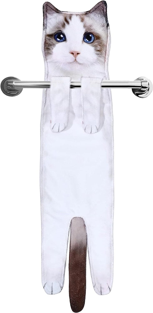 Cat Funny Hand Towels for Bathroom Kitchen